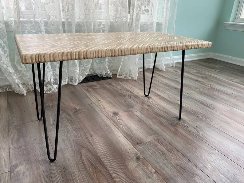 Herringbone Birch Plywood Coffee Table Etsy