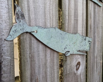 Metal Sperm Whale Wall Art | Nautical Seaside Decor