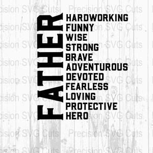 Padre SVG PNG Descarga digital, Decoración inspiradora del Día del Padre, Arte de pared imprimible del regalo del Día del Padre, Cartel de tipografía del Día del Padre