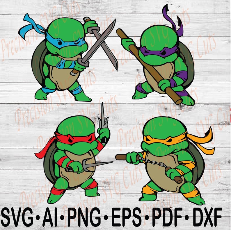 Download Baby Mutant Ninja Turtles Bundle Digital SVG png ai eps | Etsy