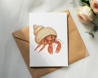 Havsdjur Clipart, PNG, Akvarell Eremitkräfta Clipart, Krabba Illustration, Havsdjurskonst, Nautisk Clipart, Havsliv, Stranddekor