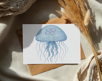 Watercolor Jellyfish, Under the Sea Animal PNG Clipart, Ocean Creature Graphic, Printable Art, Commercial Use,Jelly Fish Sea Life