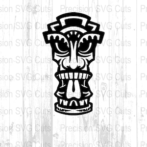 Tiki Mask SVG File, Tribal Tiki Totem Clipart, Vector Graphic Design, Png Download for Vinyl Cutting and Crafts