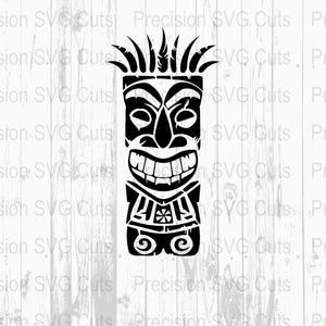 Tiki Mask SVG and PNG, Tribal Mask Digital File, Polynesian Theme Vector Art, Instant Download
