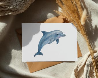Watercolor Dolphin Clipart, Under the Sea Animal, PNG Graphic, Ocean Animal, Sea Life Illustration, Commercial Use, Digital Download