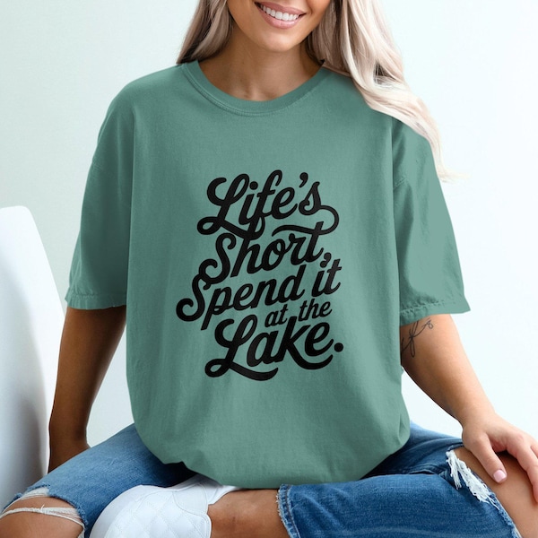 Lake Life SVG, Life's Short Spend It At The Lake Svg, Lake Quote PNG, Lake Cut File for Cricut, Laser Cut, Sublimation, Lake Life Clipart