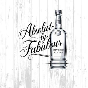 Vodka Design Absolut-ly Fabulous, Grey Goose Vodka PNG, Aesthetic Liquor Bottle Clipart, Alcohol Beverage Illustration, Digital Download