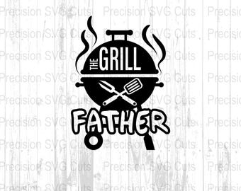 The Grill Father Bbq SVG, Funny Barbecue Grill PNG Design, Digital Download for T-Shirts, Grilling Aprons, Father's Day SVG, Cut File