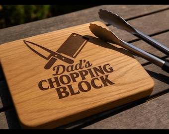 Dad's Chopping Block SVG, Laser Cut File, Cutting Board Design, BBQ, Father's Day Gift, Kitchen Decor, Grill Master, Butcher Knife, Cleaver