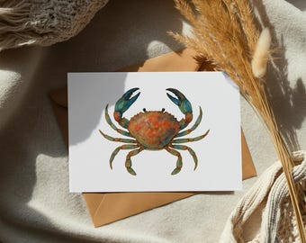 Watercolor Crab Clipart, Under the Sea Illustration (Digital Download)