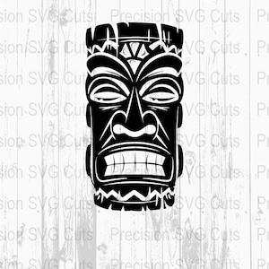 Tiki Mask SVG File, Tribal Mask Digital Download, Polynesian Tiki PNG, Printable Hawaiian Mask Design, Exotic Clipart for Shirt Design