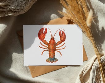 Akvarell hummer Clipart, undervattensdjur, PNG Clipart, akvarell djurbild, digital nedladdning, utskrivbar konst