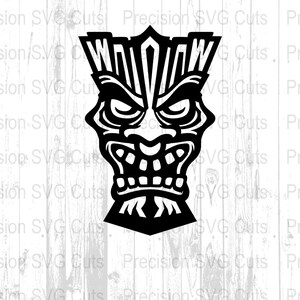 Tribal Mask Vector Art SVG, Black and White Polynesian Mask Design, Downloadable PNG for Crafts and DIY Projects