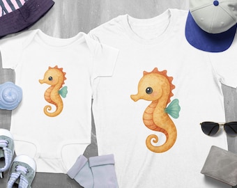 Seahorse PNG Clipart, Watercolor Sea Animal SVG, Cute Ocean Creature Sublimation, Baby Seahorse Digital Download, Transparent Commercial Use