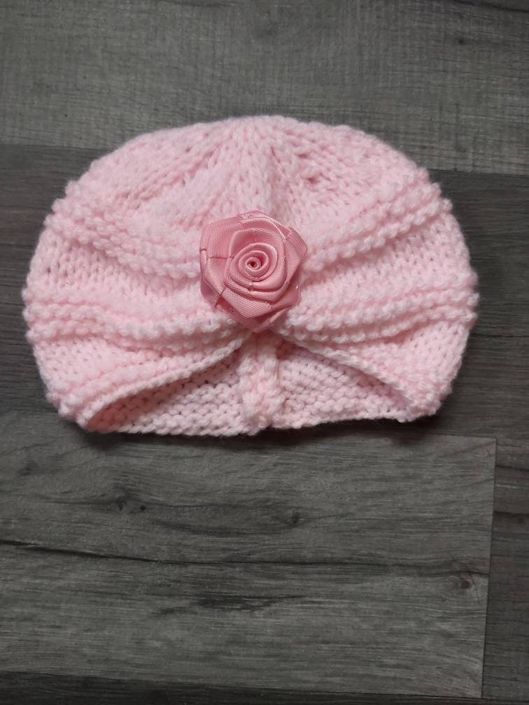 Hand knitted baby turban hat Etsy