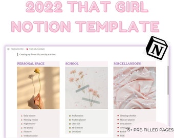 That girl notion template, notion template personal , ADHD planner digital , adhd digital planner, notion, notion template life