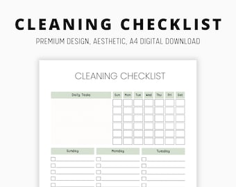 cleaning checklist, editable cleaning routine planner, daily cleaning, weekly cleaning, mom planner, adhd cleaning habit, cleaning schedule