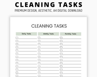 cleaning checklist, editable cleaning routine planner, daily cleaning, weekly cleaning, mom planner, adhd cleaning habit, cleaning schedule