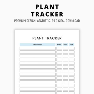Pflanzen Tracker, editierbares Pflanzen Journal, Gartenplaner, Pflanzen Pflege Kartenvorlage, Pflanzen Mutter, Zimmerpflanzen Pflege, Giessplan Tracker