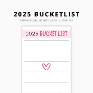 Carte de bingo 2025, carte de bingo avec liste de souhaits 2025, tableau de visualisation, modèle de fixation d'objectifs, kit de manifestation, feuille de bingo de rêve, résolutions du nouvel an