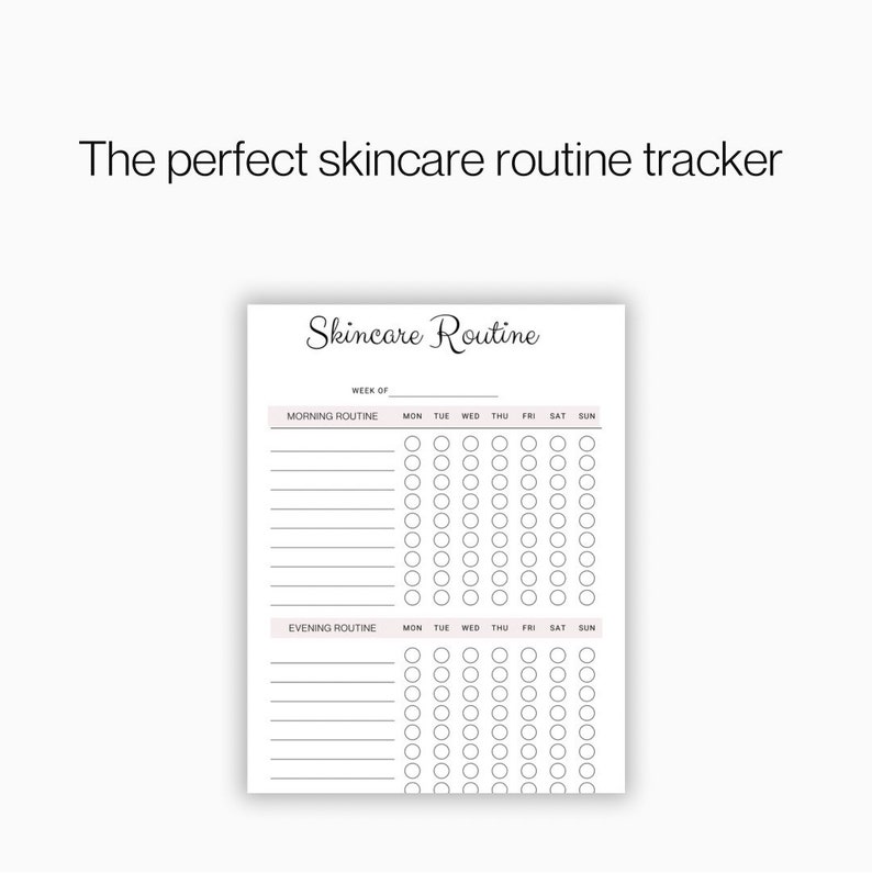 Skincare Routine Printable, Skincare Routine Tracker, Skincare Planner