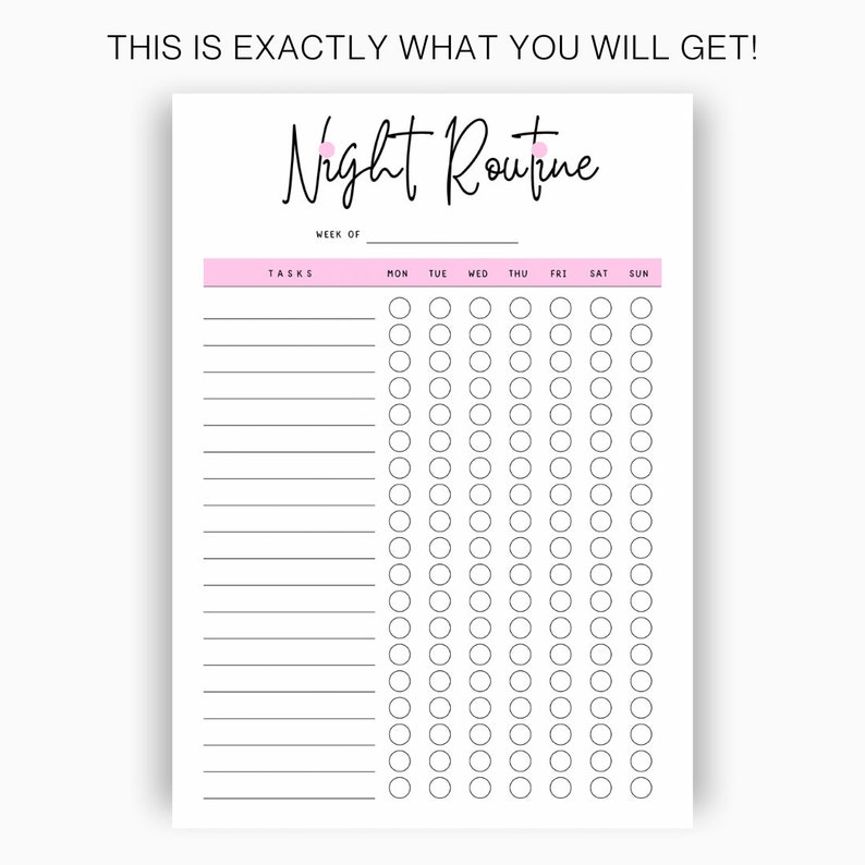 Daily Routine Printable, Productive Routine Tracker, Morning Routine Planner, Evening Routine ...