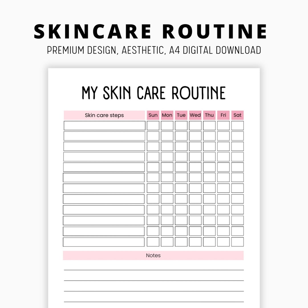 Skincare Routine Printable, Skincare Routine Tracker, Skincare Planner, Beauty Routine, Beauty ...