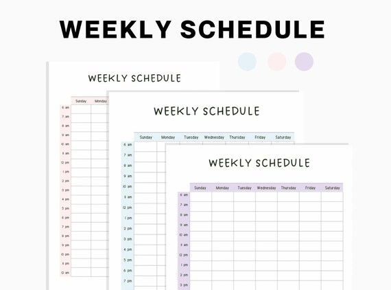 Weekly Planner Weekly Planner Printable 2022 Weekly Schedule | Etsy