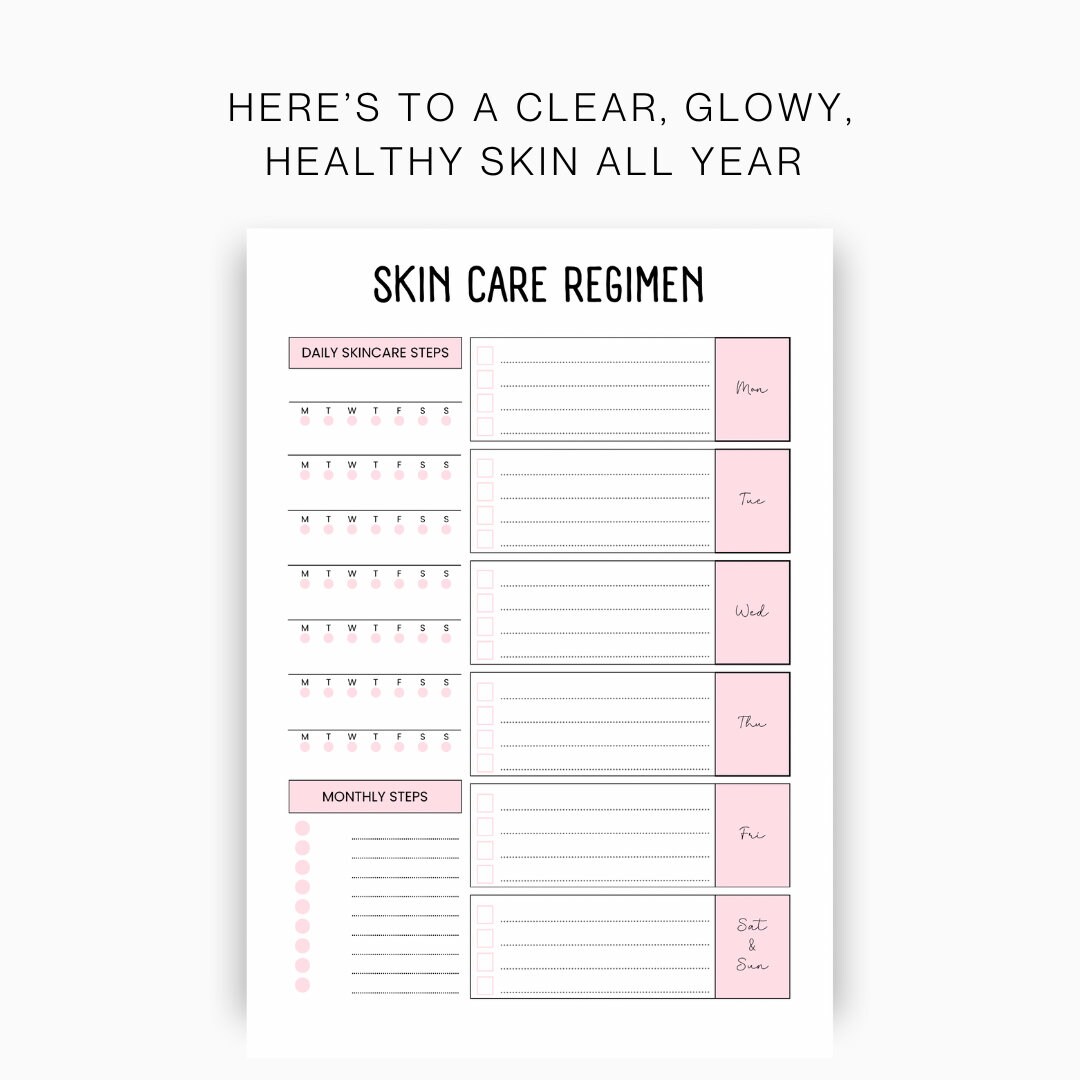 Skin Care Routine Printable, Skin Care Routine Tracker, Skincare ...