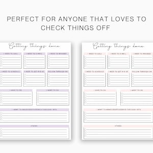 Getting things done printable, task organizer, GTD inbox, GTD planner, GTD printable, gtd inserts, time blocking productivity planner image 3