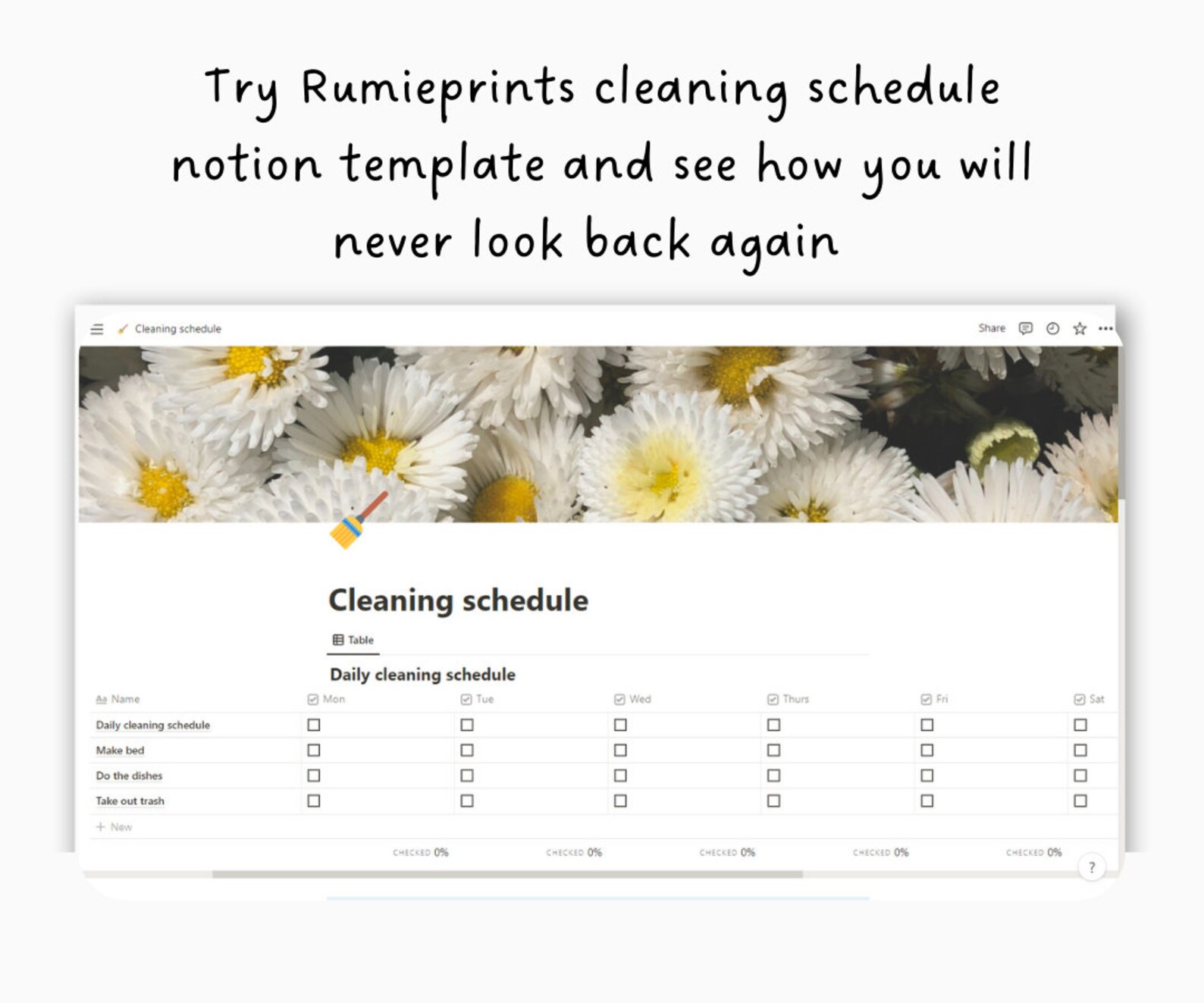 Cleaning Schedule Notion Template Digital Cleaning Planner Etsy UK