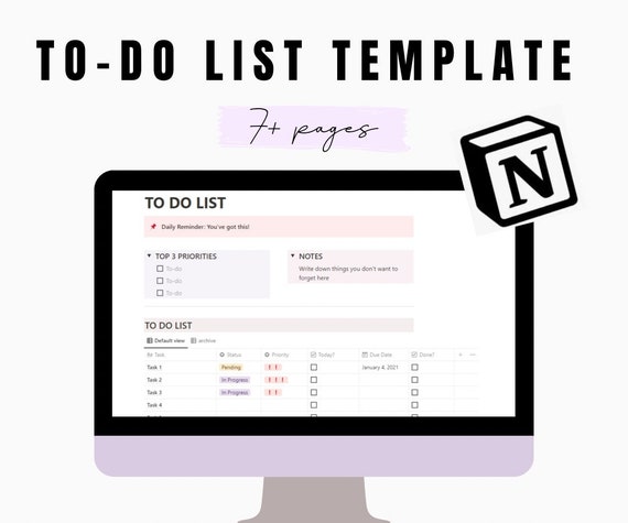To Do List Notion Template Digital to Do List Editable and - Etsy