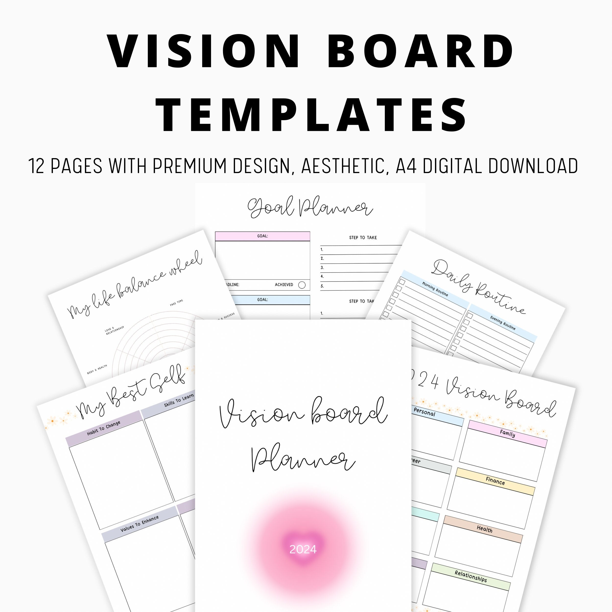 2024 Vision Board Script Sampler - Modern – Paper Trail Plans