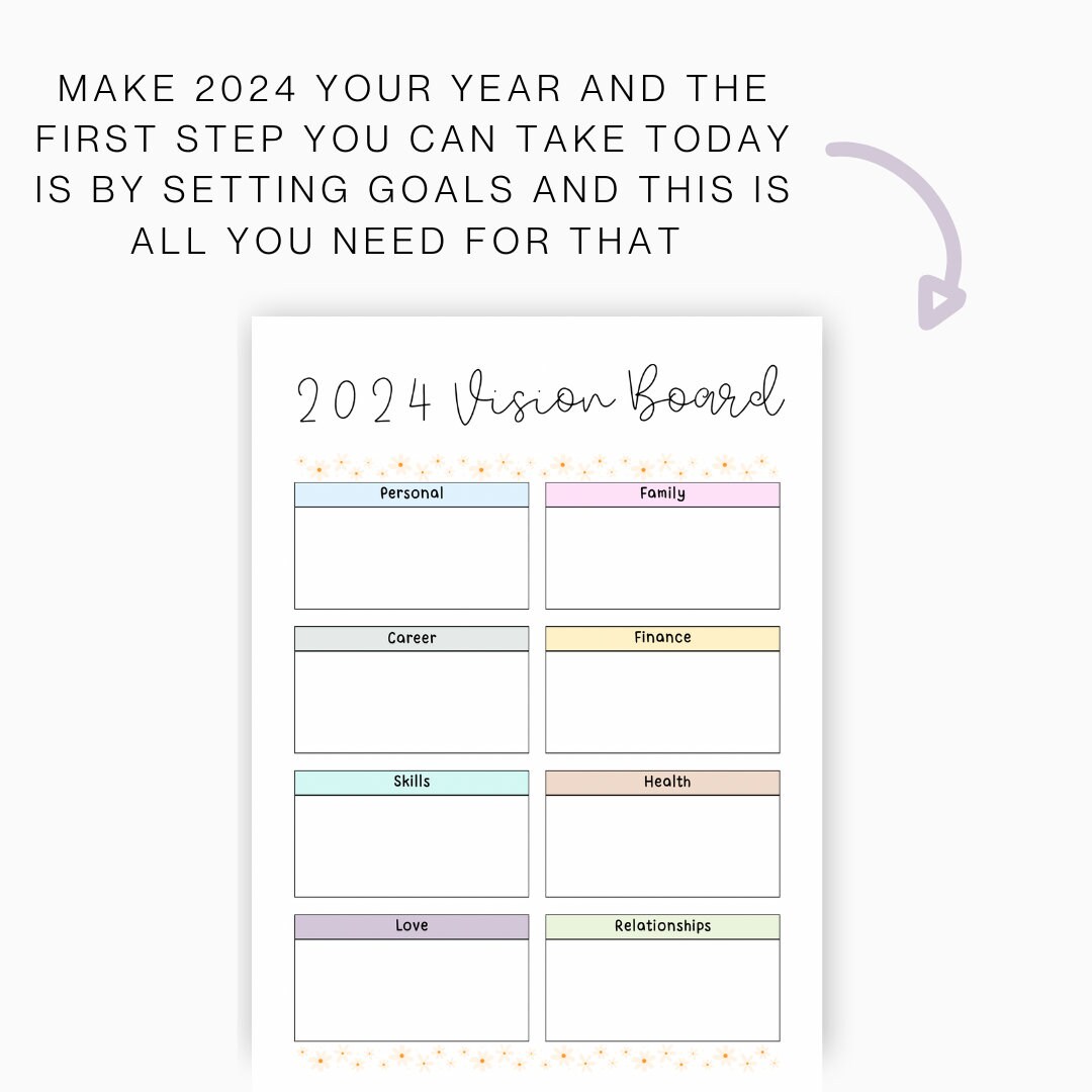 2024 Goals Vision Board Inserts – Fancy Plans Co