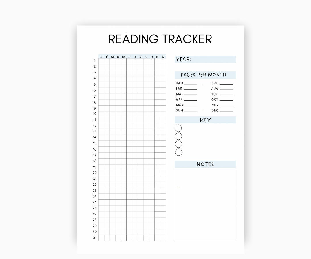 Reading Tracker Printable Book Review Journal Reading Etsy
