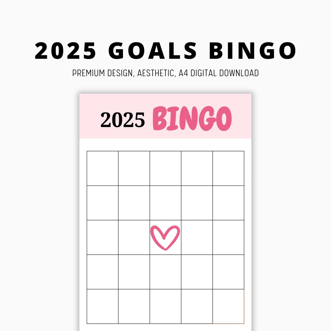 2025 Bingo Card, 2025 Goals Bingo Card, Vision Board, Goal Setting ...