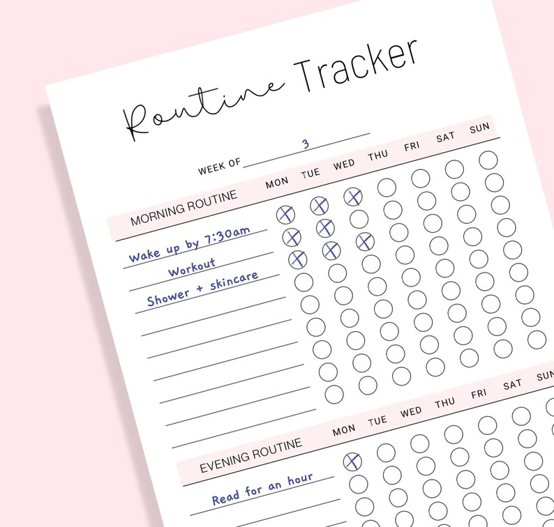 Daily Routine Printable Daily Routine Tracker Morning - Etsy