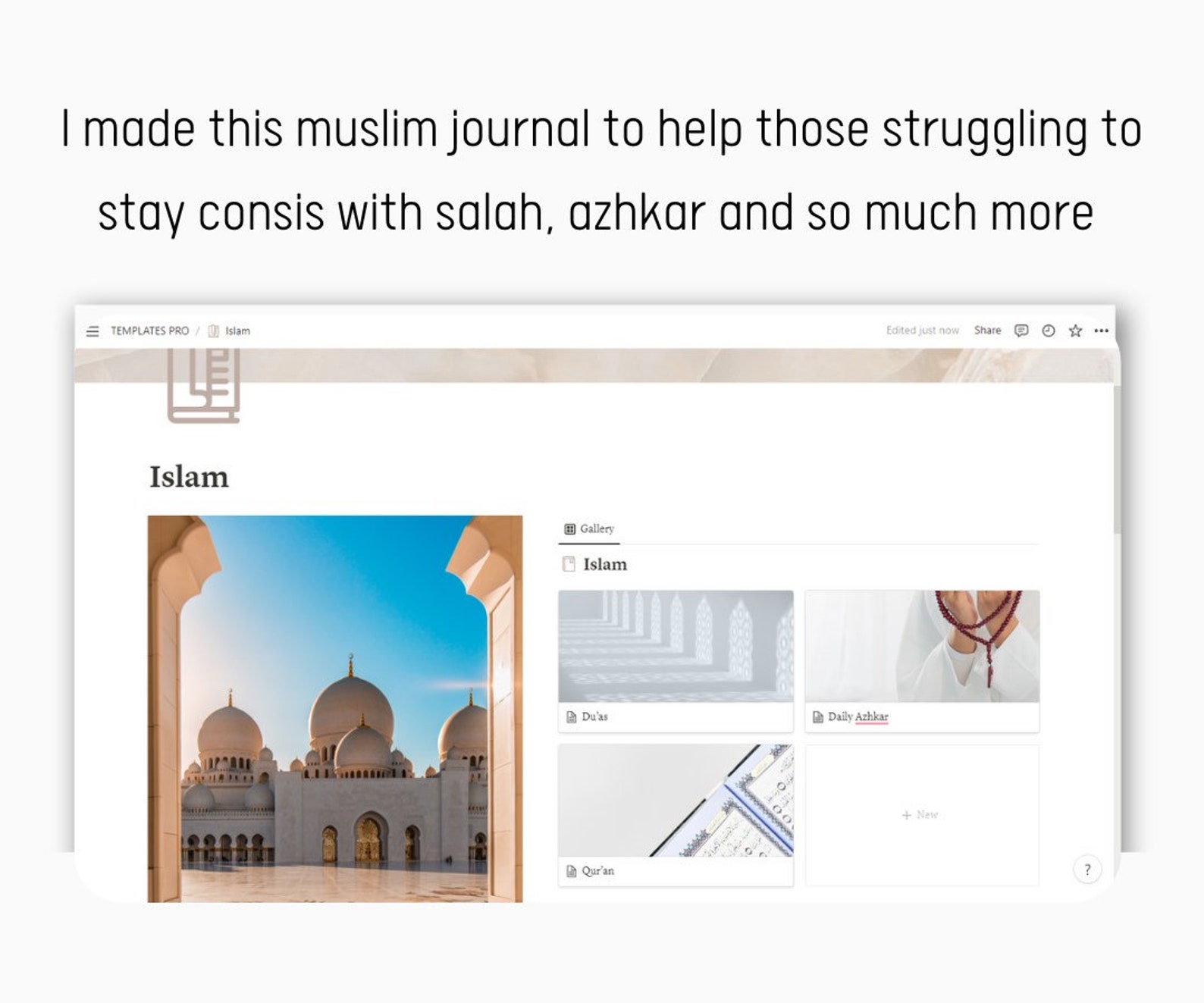 Muslim Planner Notion Template, Muslim Journal, Dua Journal, Digital Muslim Planner Notion Template, Muslim Journal, Dua Journal, Digital
