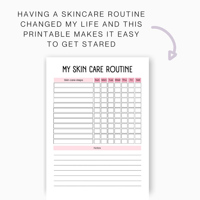 Skincare Routine Printable, Skincare Routine Tracker, Skincare Planner, Beauty Routine, Beauty ...