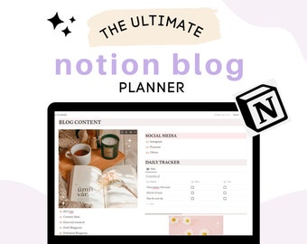 Notion template blog planner, content calendar, newsletter, digital blog planner 2023, blog post template, lifestyle blog , keyword research