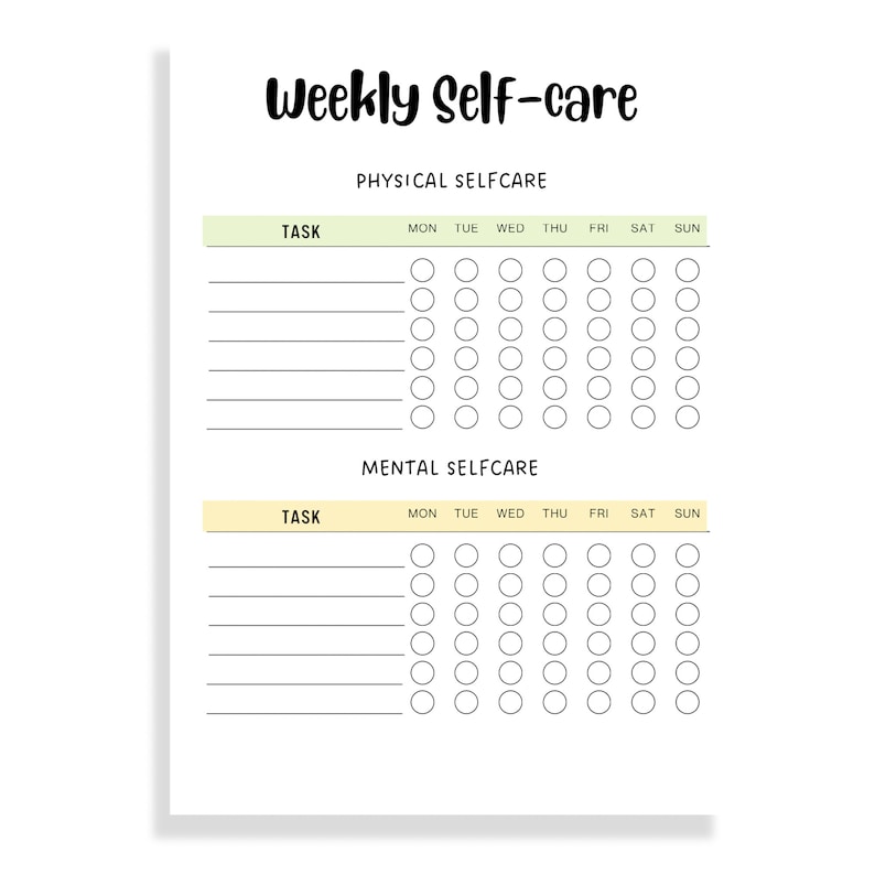 Self Care checklist, Self-care tracker, printable self care journal, self care challenge, self-care planner, wellness planner A4 A5 PDF image 2