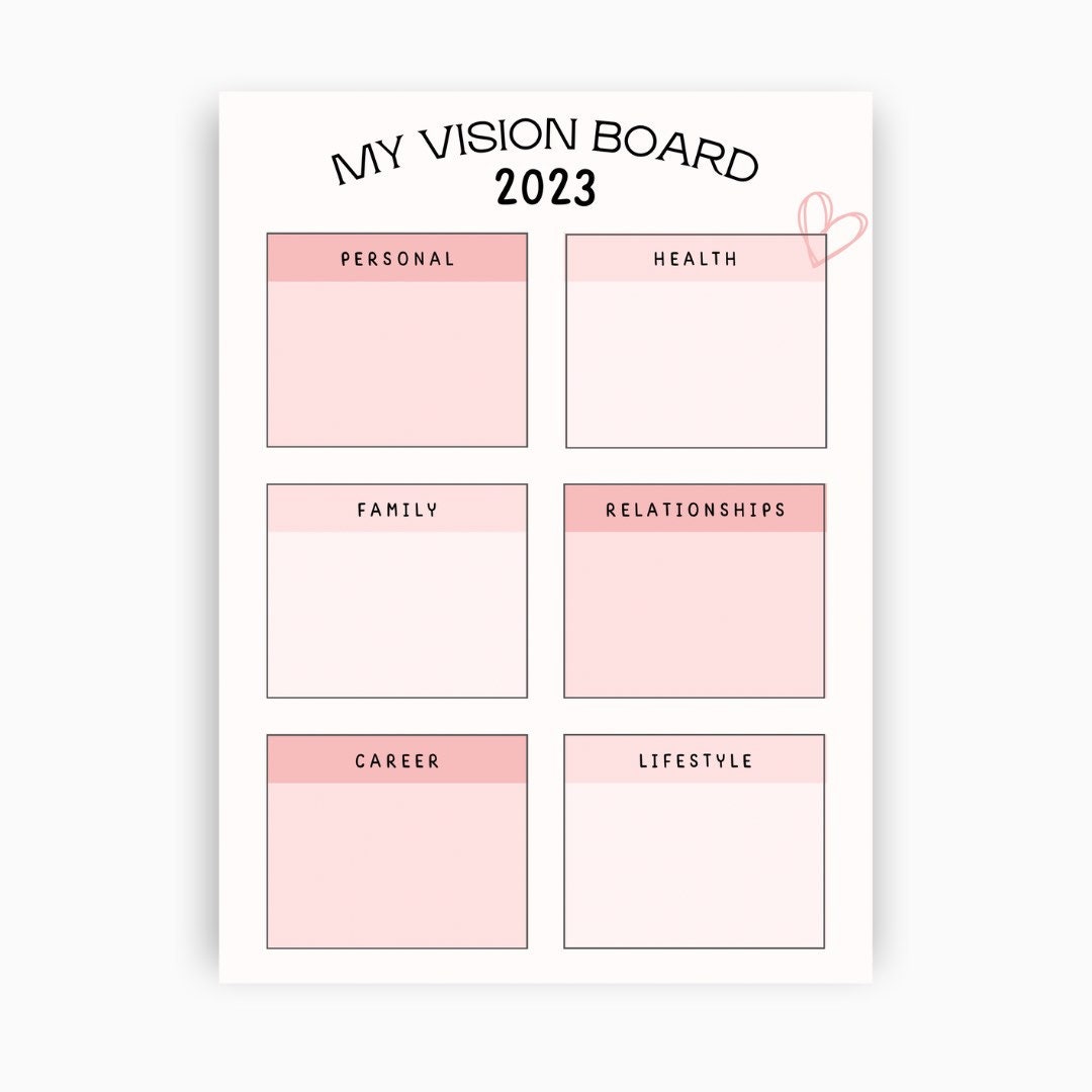 Printable Vision Board, Vision Board Template, 2023 Dream Life Planner, Goal  Setting Vision Board, Manifesting Kit, Manifesting Board PDF A4 
