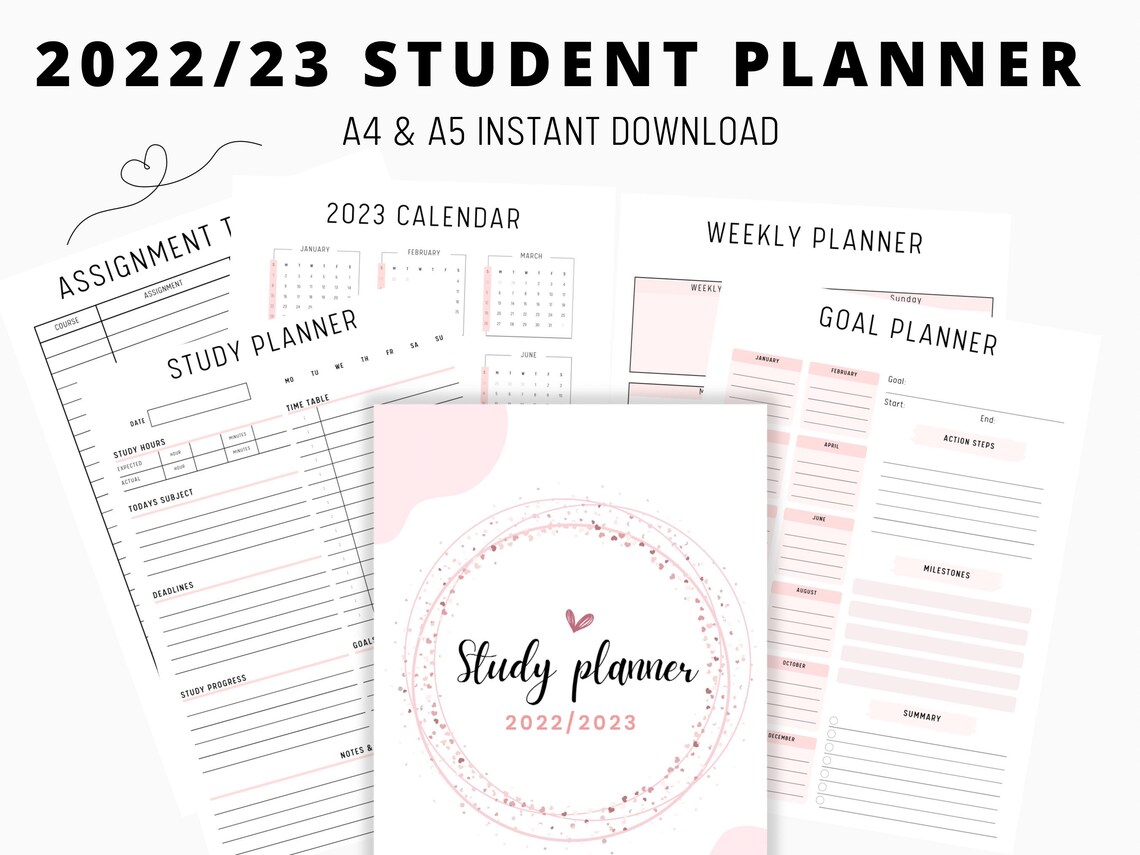 ADHD College Student Planner Printable Student Planner Pack Etsy