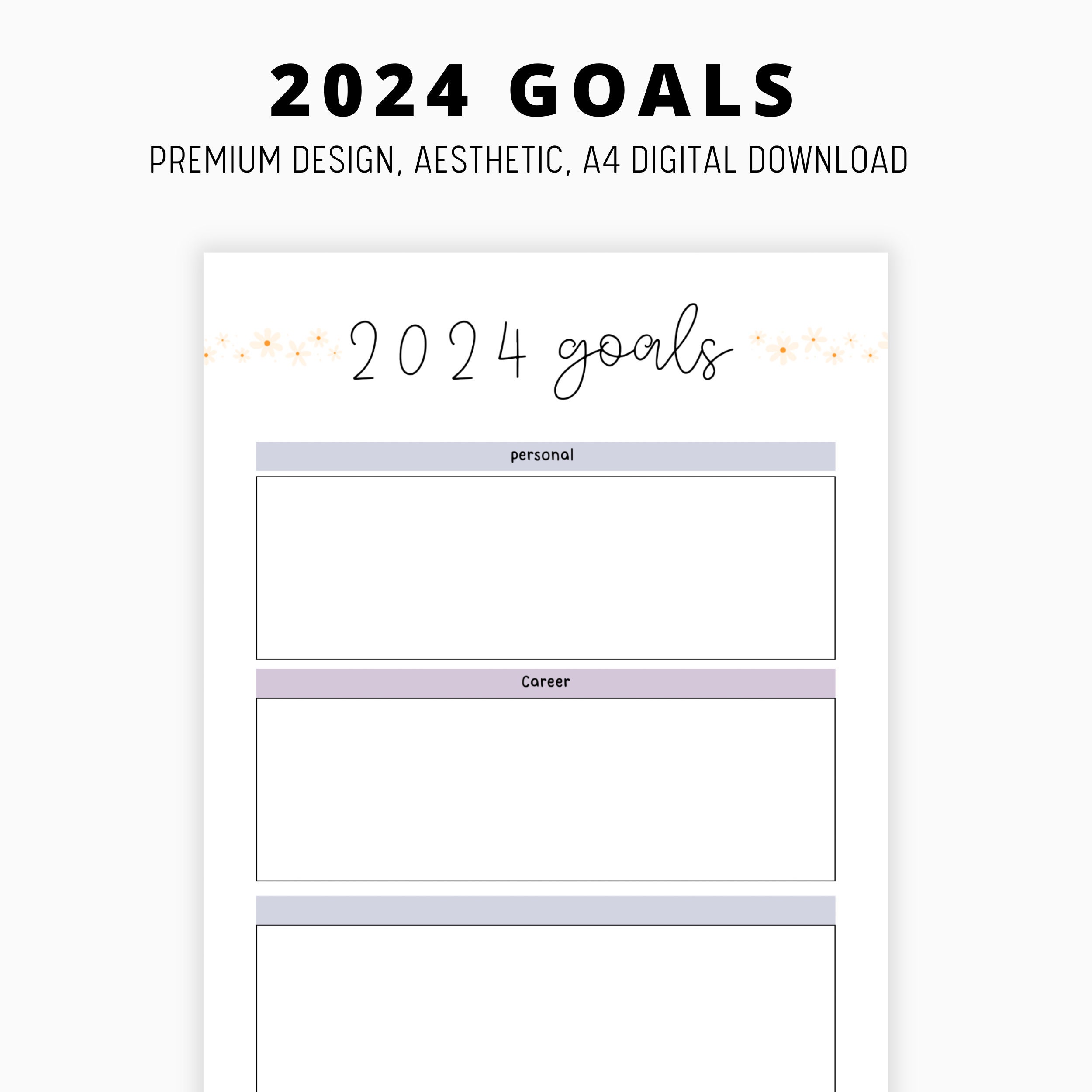 2024 Goals, Printable Vision Board, 2024 Dream Life Plans, Life Reset