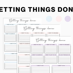 Getting things done printable, task organizer, GTD inbox, GTD planner, GTD printable, gtd inserts, time blocking productivity planner image 7