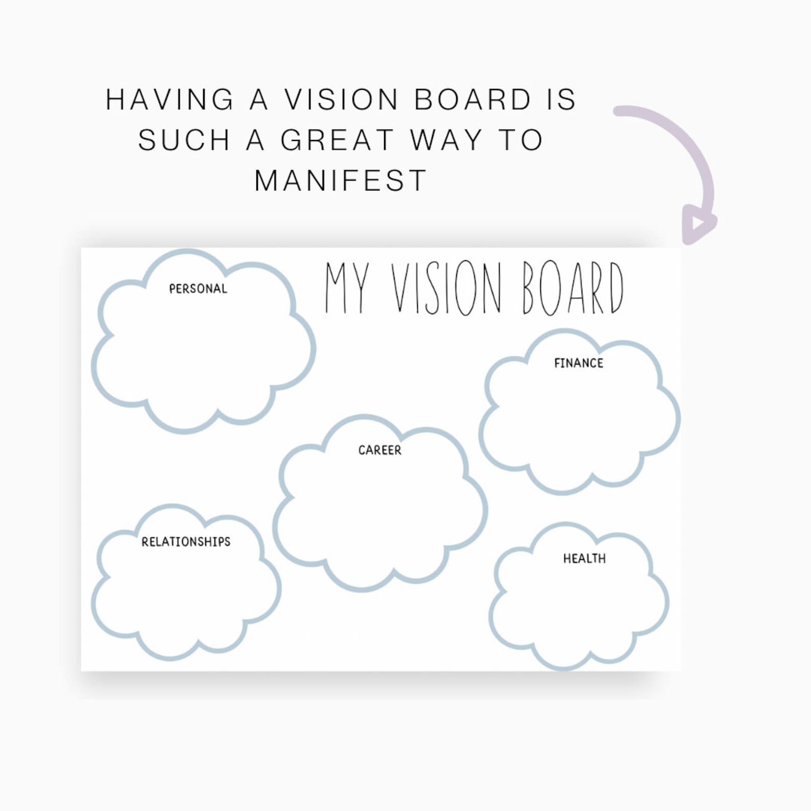 Printable Vision Board Vision Board Template 2024 Dream Life Planner