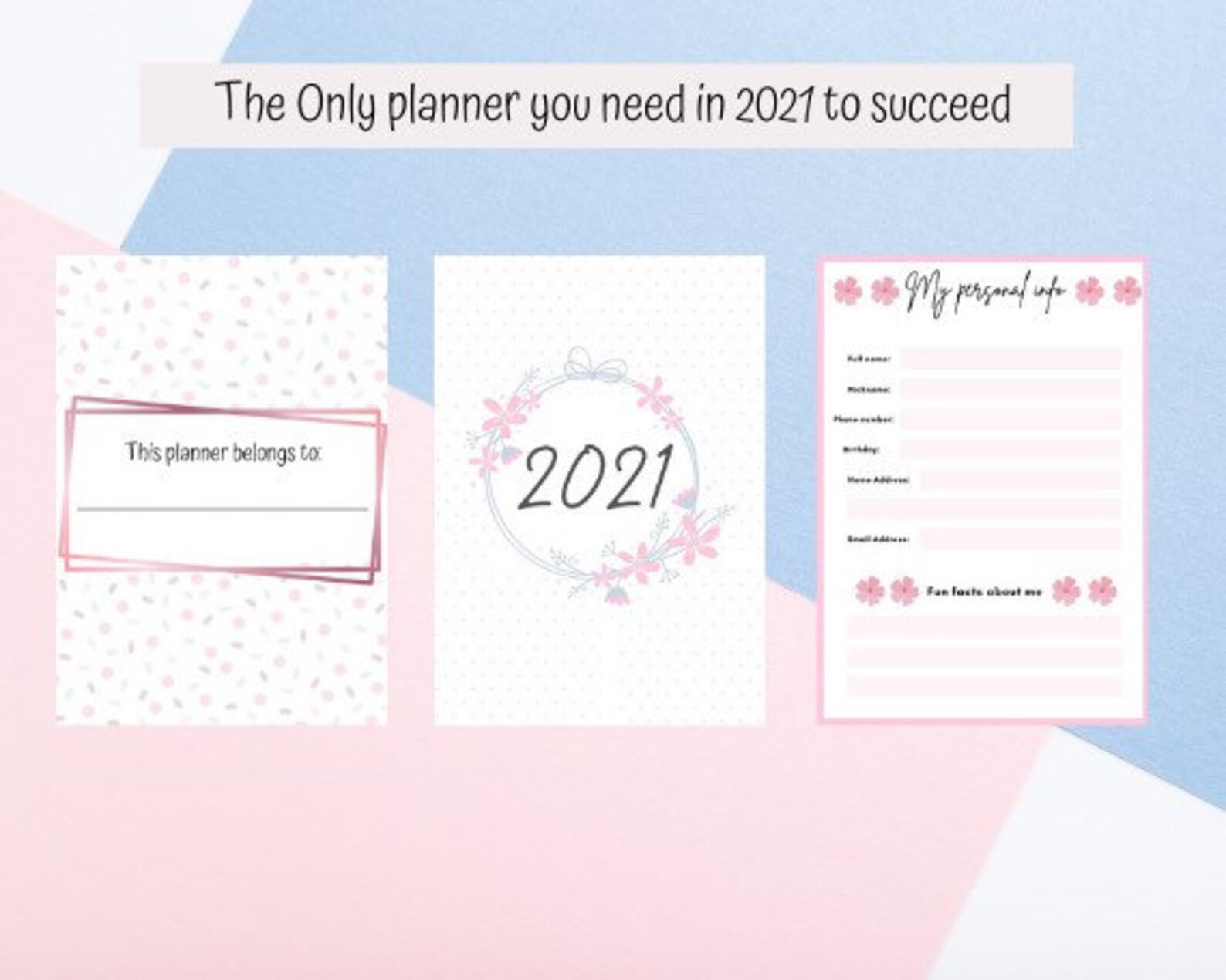 2021 Printable Planner 2021 Planner Printable Etsy