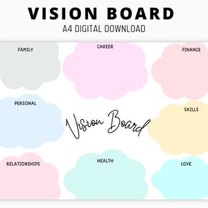 Vision Board & Manifestation Kit Printable // Dream Board Kit // Printable  Checks // Affirmation Card Printables // Printable Stickers 