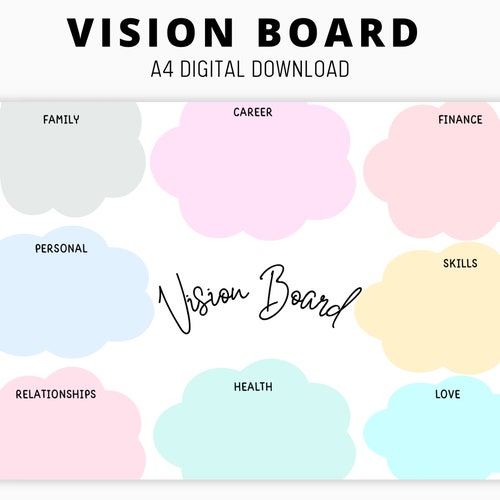 2023 Digital Vision Board Template Canva Kit Goal Setting - Etsy