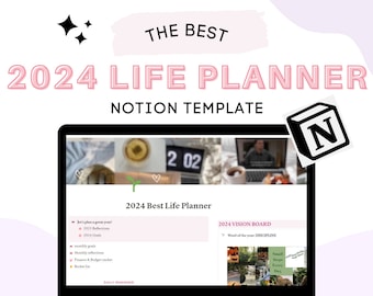 2024 life planner notion template, 2024 goal setting, 2024 goal planner, life reset notion, productive era, all in one notion planner